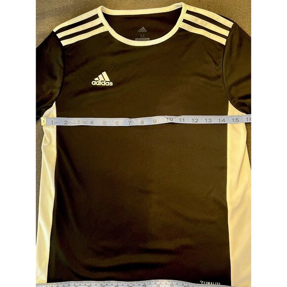 Adidas Top Girls Sz Medium Black Short Sleeve Pullover  Accent Stripes And‎ Logo - Picture 3 of 8